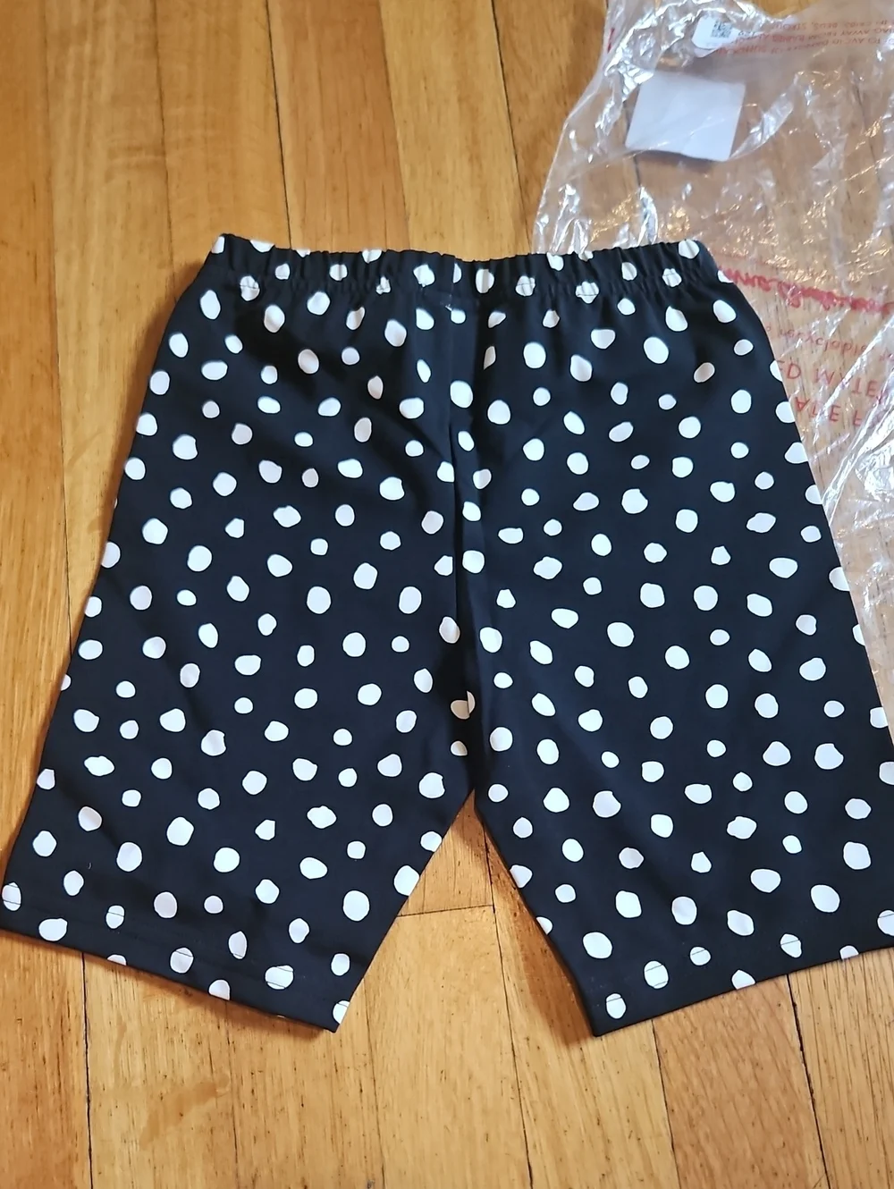NWOT Girls' Black Polka Dot Knit Shorts